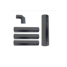 Pelet Soba Boru Set 4 Adet 33 Cm Boru Dirsek Soba Borusu Çap 8cm Siyah