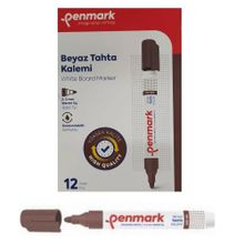 Penmark Kahverengi 12 Adet Beyaz Yazı Tahtası Kalemi