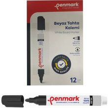Penmark Siyah Renk 12 Adet Beyaz Yazı Tahtası Kalemi