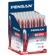 Pensan 1 mm 50'lik Kutu Kırmızı Tükenmez Kalem