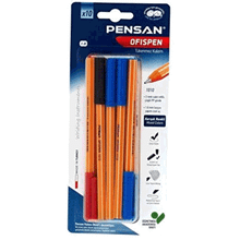 Pensan 1010 1 MM Mavi-Siyah-Kırmızı 10'lu Set Tükenmez Kalem