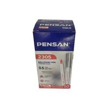 Pensan 2305 Üçgen Kırmızı 0.5 mm 50'li Tükenmez Kalem