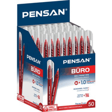 Pensan Büro 2270 1 mm 50'li Kırmızı Tükenmez Kalem