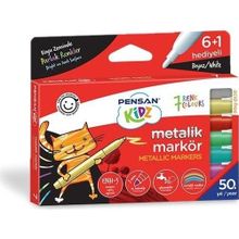 Pensan Kidz Temizlebilir Markör 7 Metalik Boya Kalemi