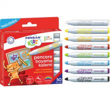 Pensan Kidz Temizlenebilir 8 Renk Pencere Markör