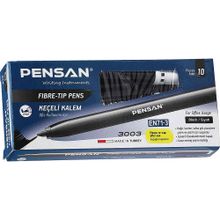 Pensan Ofis Tipi Siyah 3003 10'lu Paket Keçeli Boya Kalemi
