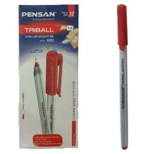 Pensan PE01003TKKI 1 mm 12'li Kutu Triball Kırmızı Tükenmez Kalem