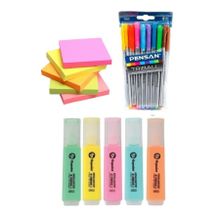 Pensan Tribal Tükenmez Kalem + Fixpoint 5 Renk Fosforlu Kalem + 5 Renk 80 YaprakPost-It