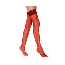 Penti Kırmızı İntive Lingerie 15 Den Burnu Şeffaf Dantelli Silikonlu Parlak Jartiyer Çorabı