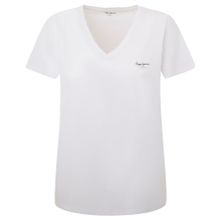 Pepe Jeans Lorette Beyaz Beyaz V Yaka Kadın T-shirt