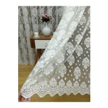 Perde Alemi Ekru Damaks Örme Sık Pile 1-3 400x250 cm Tül Perde