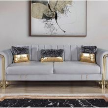 Perla Sofa Vales Açık Gri Yataklı Üçlü Koltuk