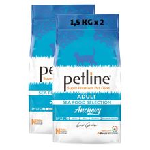 Petline Anchovy Düşük Tahıllı Hamsili 2x1.5 kg Yetişkin Kuru Kedi Maması