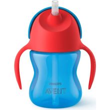 Philips Avent Desenli 200 ml Mavi Pipetli Bardak