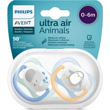 Philips Avent Erkek 0-6 Ay Ultra Air Animals 2'li Emzik
