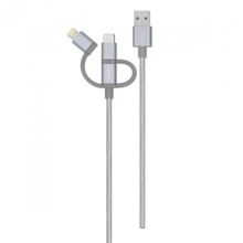 Philips DLC2608SR Beyaz 3'ü 1 Arada Örgü Şarj ve Data Kablosu