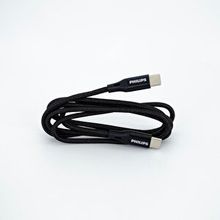 Philips DLC5522C 0.5m Siyah Type-C To Type-C Örgülü Hızlı Data ve Şarj Kablosu