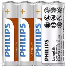 Philips LongLife R03 4'lü Çinko AAA İnce Pil