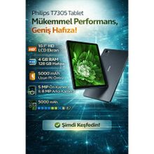 Philips T7305 10.1” Tablet4 GB RAM 128 GB Hafıza HD LCD Ekran (Resmi Distribütör Garantili)