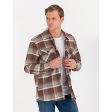 Pierre Cardin 50259478-VR029 Kahverengi Desenli Erkek Gömlek