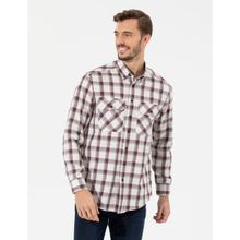Pierre Cardin 50261755-VR014 Bordo Desenli Erkek Gömlek