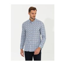 Pierre Cardin 50262462-VR011 Bej Desenli Erkek Gömlek