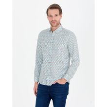 Pierre Cardin 50264910-VR007 Aqua Desenli Erkek Gömlek