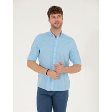 Pierre Cardin 50265119-VR007 Aqua Desenli Erkek Gömlek
