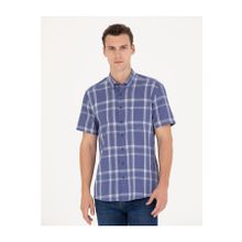 Pierre Cardin 50265125-VR033 Lacivert Kısa Kollu Erkek Gömlek