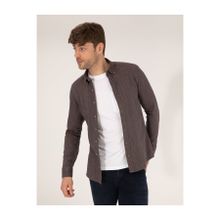 Pierre Cardin 50266232-VR029 Kahverengi Desenli Erkek Gömlek