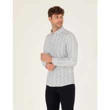 Pierre Cardin 50272323-VR027 Haki Desenli Erkek Gömlek