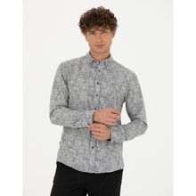 Pierre Cardin 50274089-VR024 Gri Desenli Erkek Gömlek