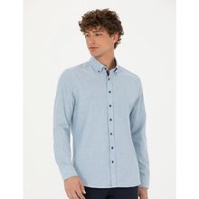 Pierre Cardin 50275625-VR036 Mavi Desenli Erkek Gömlek