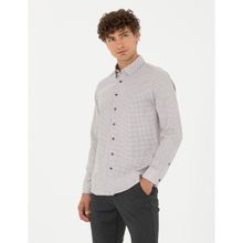 Pierre Cardin 50278869-VR029 Kahverengi Desenli Erkek Gömlek