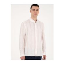 Pierre Cardin 50283522-VR078 Açık Pembe Keten Karışımlı Erkek Gömlek
