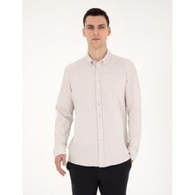 Pierre Cardin 50284109-VR011 Bej Desenli Erkek Gömlek