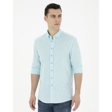 Pierre Cardin 50284168-VR007 Aqua Desenli Erkek Gömlek