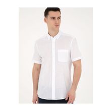 Pierre Cardin 50284267-VR013 Beyaz Kısa Kollu Erkek Gömlek