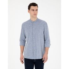 Pierre Cardin 50288526-VR033 Lacivert Desenli Erkek Gömlek
