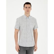Pierre Cardin 50288566-VR024 Gri Kısa Kollu Erkek Gömlek