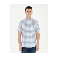 Pierre Cardin 50288566-VR032 Koyu Mavi Kısa Kollu Erkek Gömlek