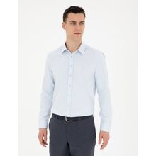 Pierre Cardin 50289391-VR003 Açık Mavi Desenli Erkek Gömlek