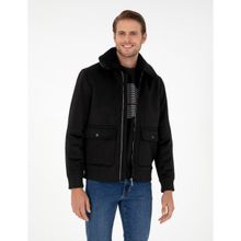 Pierre Cardin 50293328-VR046 Siyah Kaşe Erkek Mont