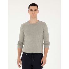 Pierre Cardin 50296575-VR091 Açık Gri Melanj Erkek Kazak