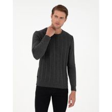 Pierre Cardin 50300531-VR081 Antrasit Melanj Erkek Kazak