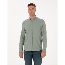 Pierre Cardin 50311562-VR255 Açık Yeşil Slim Fit Uzun Kollu Erkek Gömlek