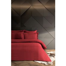 Pierre Cardin Çizgili Saten Voyage Redberry Çift Kişilik Nevresim Takımı