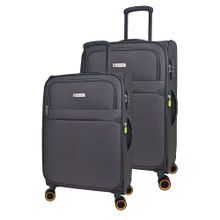 Pierre Cardin PC6000 Ultra Light Hafif Lüx Kumaş Büyük Boy Orta Boy Gri 2'li Valiz Seti