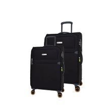 Pierre Cardin PC6000 Ultra Light Hafif Lüx Kumaş Büyük Boy Orta Boy Siyah 2'li Valiz Seti