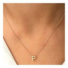 pilelistore 925 Ayar Gümüş 3 Boyutlu P Harf Kadın Gümüş Kolye